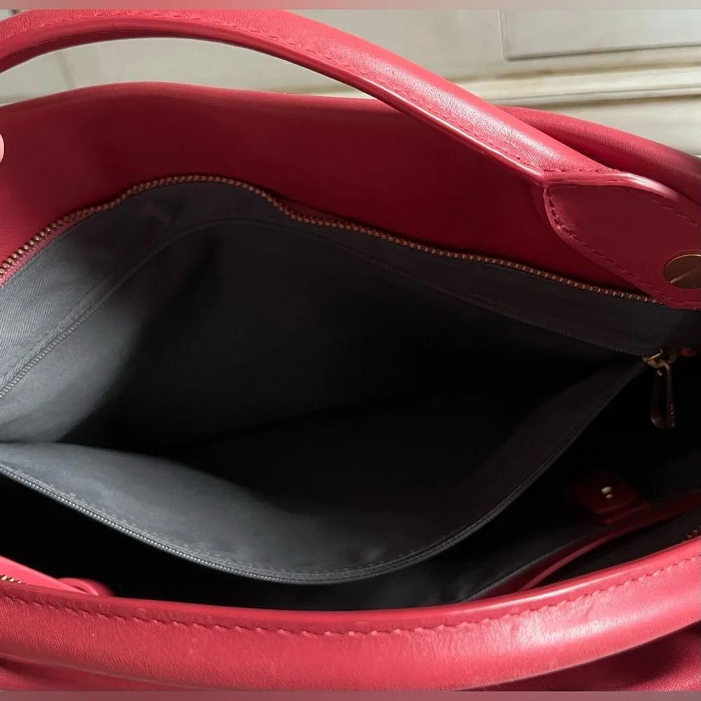 Skagen Women's Mikkeline Satchel Leather Top Handle Handbag-berry pink